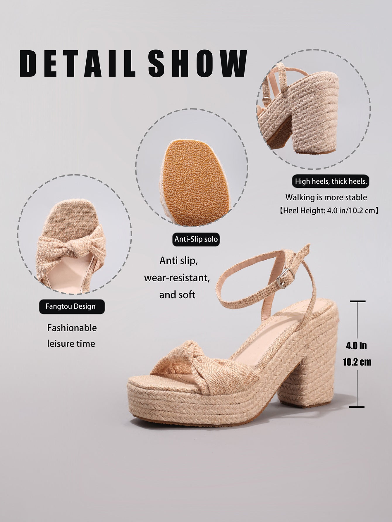 Margo & Main – Knotted Bow Espadrille Wedge Sandals, additional view 12, US women's sizes