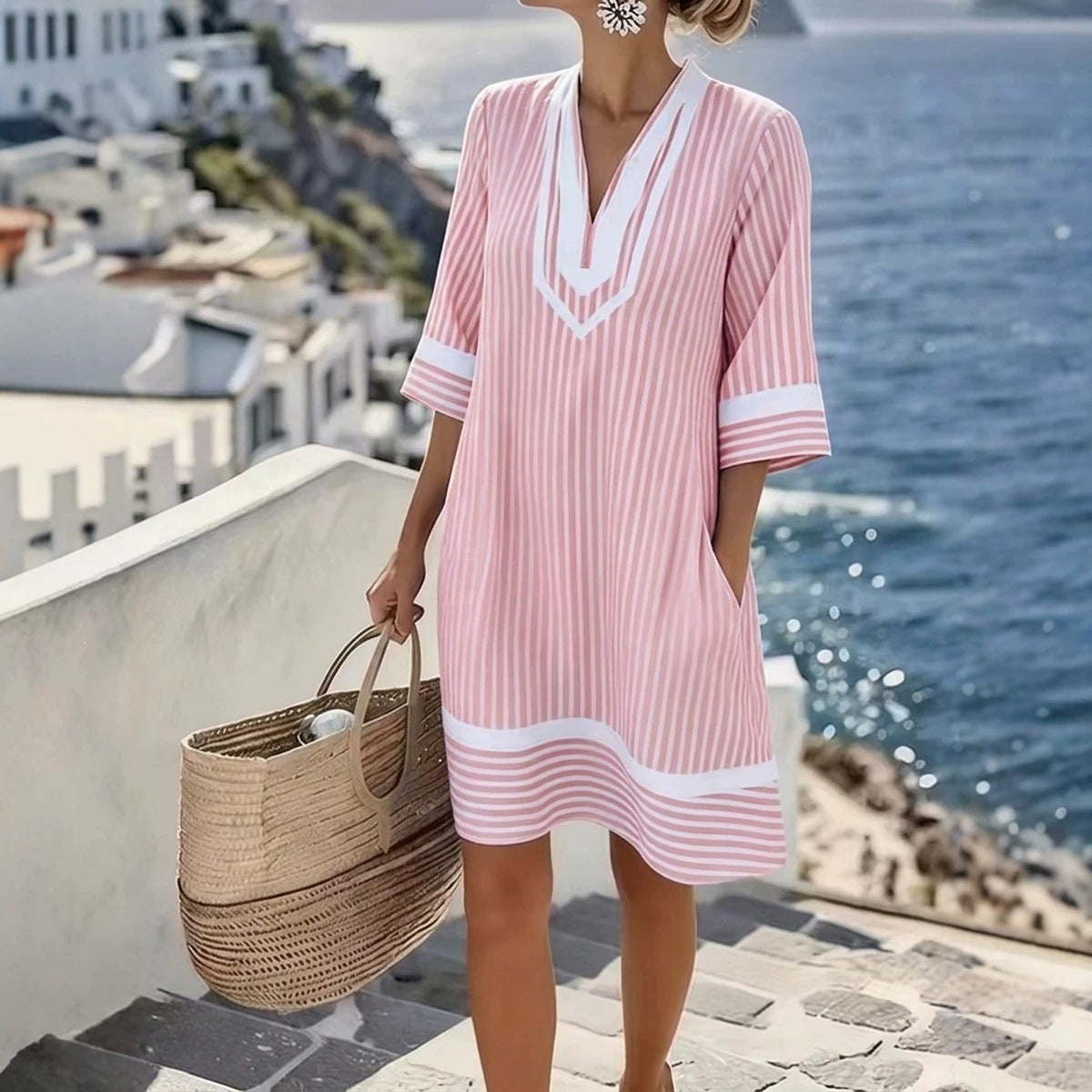 Nella Ease Striped Beach Dress