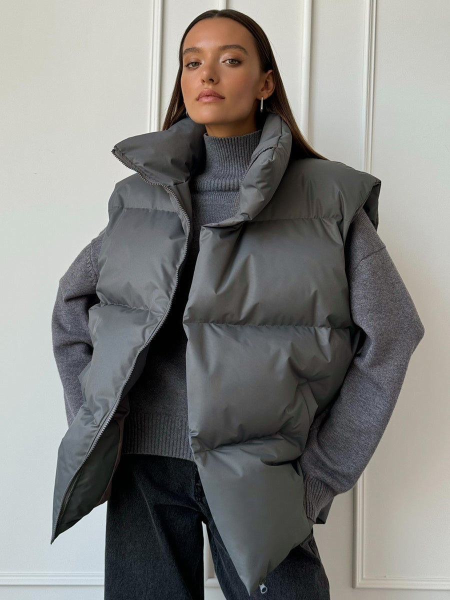Pia Quilted Stand Collar Puffer Vest