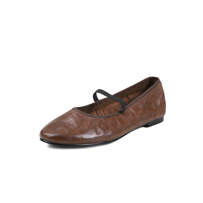 Jovita Leather Soft-Sole Mary Jane Flats