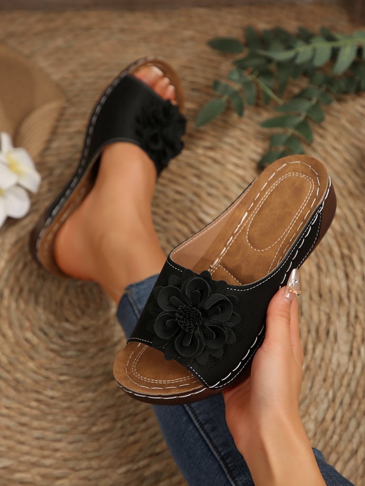Autumn Floral Comfort Slide Sandals