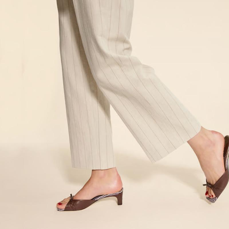 Maison Bow Detail Kitten Heel Mules