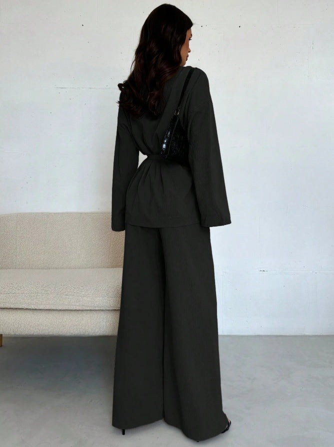 Yara Belted Wide Leg Two Piece Set