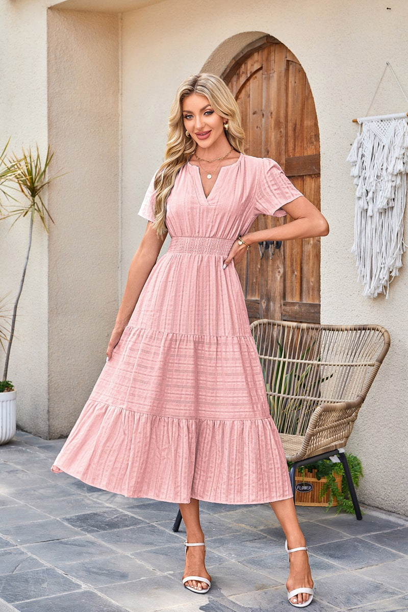Odalys Tiered Flutter Sleeve Midi Dress