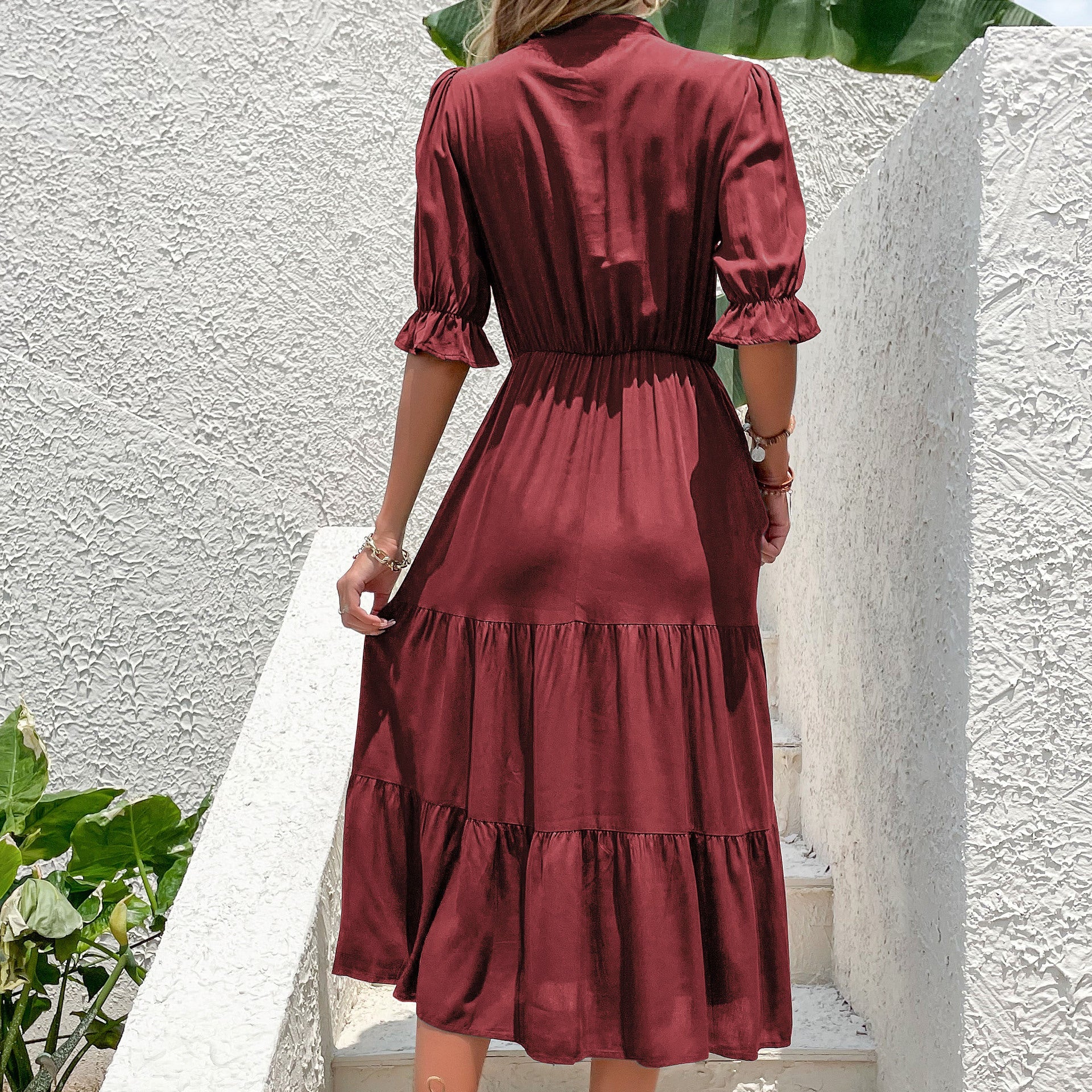 Valencia Flowy A-Line Midi Dress