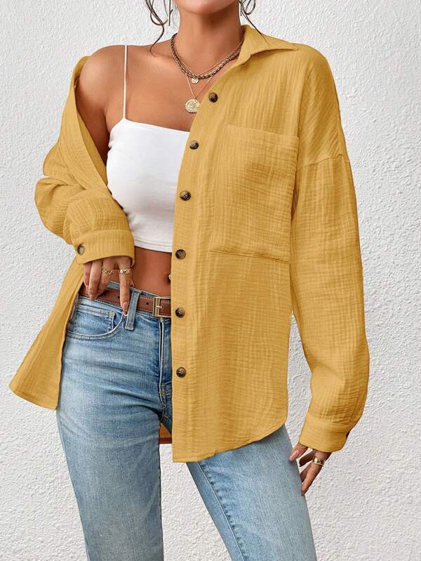 Mireya Lightweight Cotton Gauze Button-Up Shirt