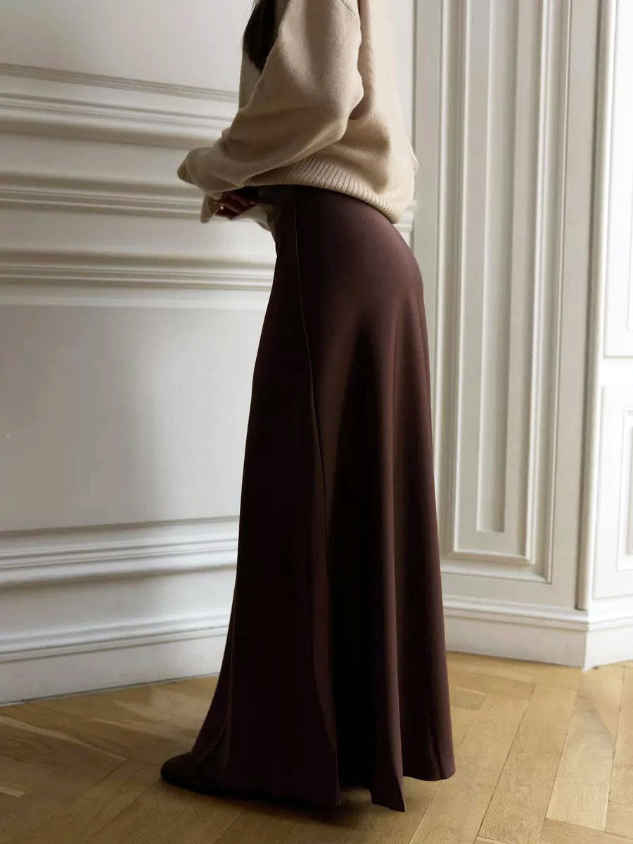 Gabriela High Waist Satin Mermaid Maxi Skirt