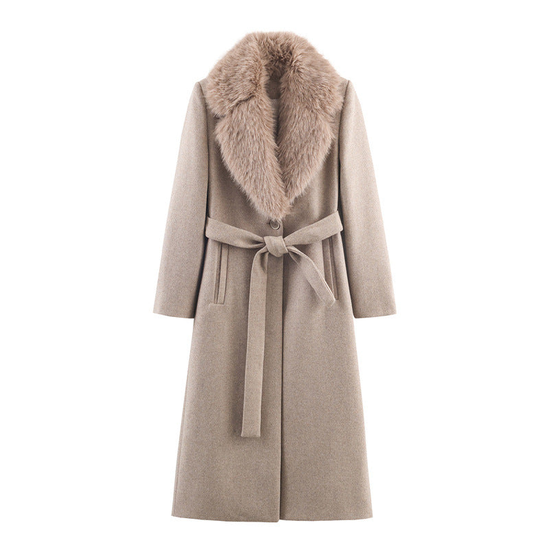 Margo & Main – faux fur collar belted wool coat, additional view 11, US women's sizes