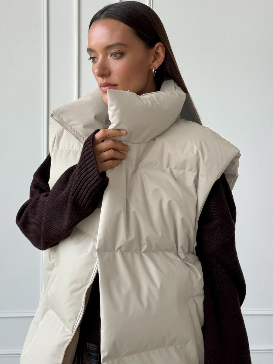 Pia Quilted Stand Collar Puffer Vest