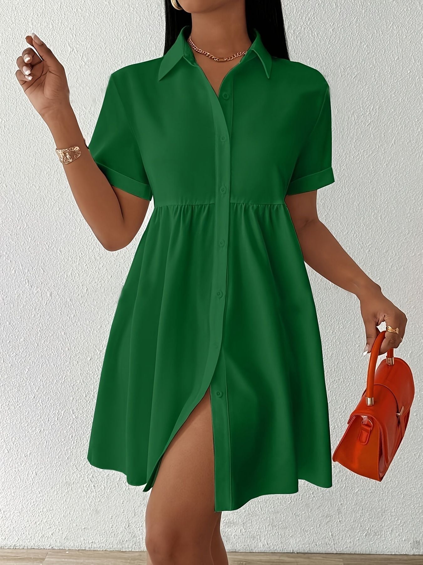 Florence Button Front Shirt Dress