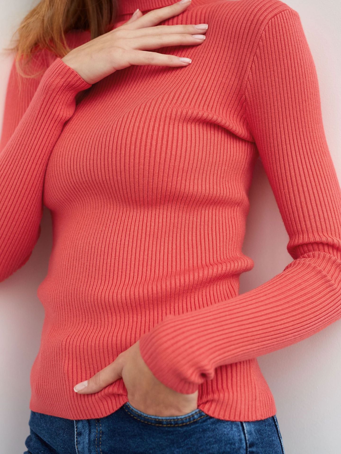 Margo & Main – cotton ribbed knit turtleneck sweater, additional view 33, US women's sizes