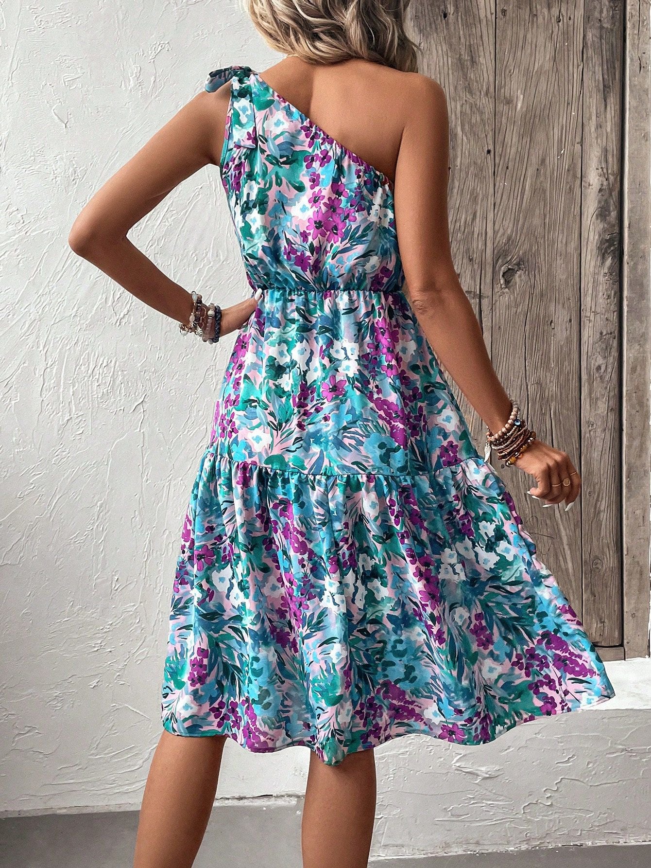 Claire One Shoulder Flow Dress