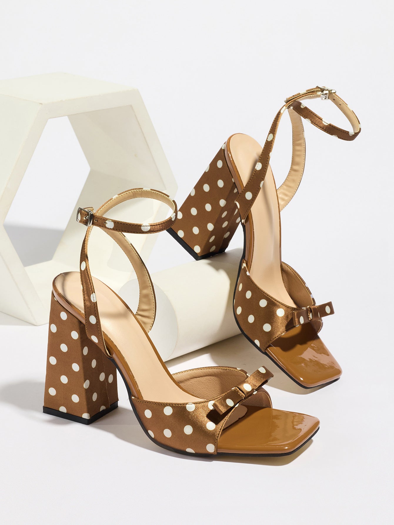 Colette Polka Dot Bow Heel Sandals