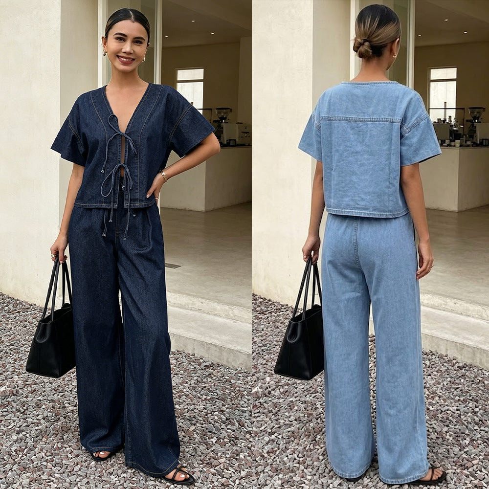 Maya Denim Two Piece Set