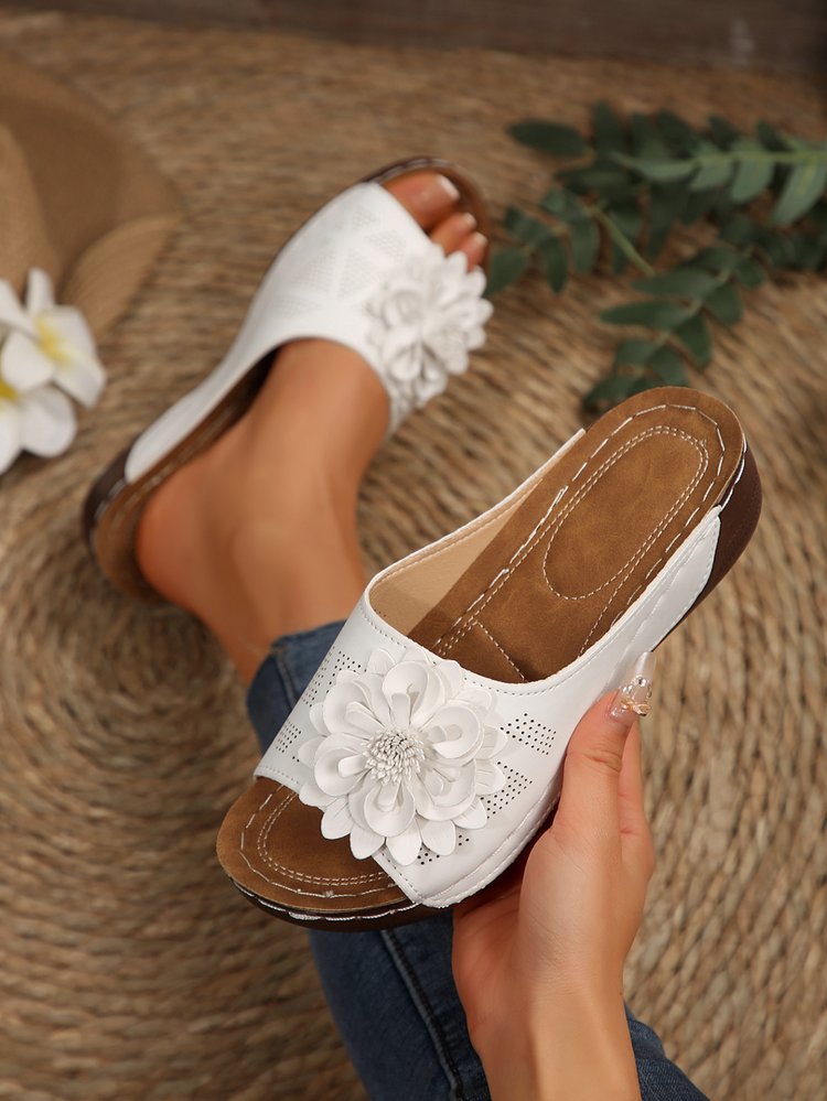 Autumn Floral Comfort Slide Sandals