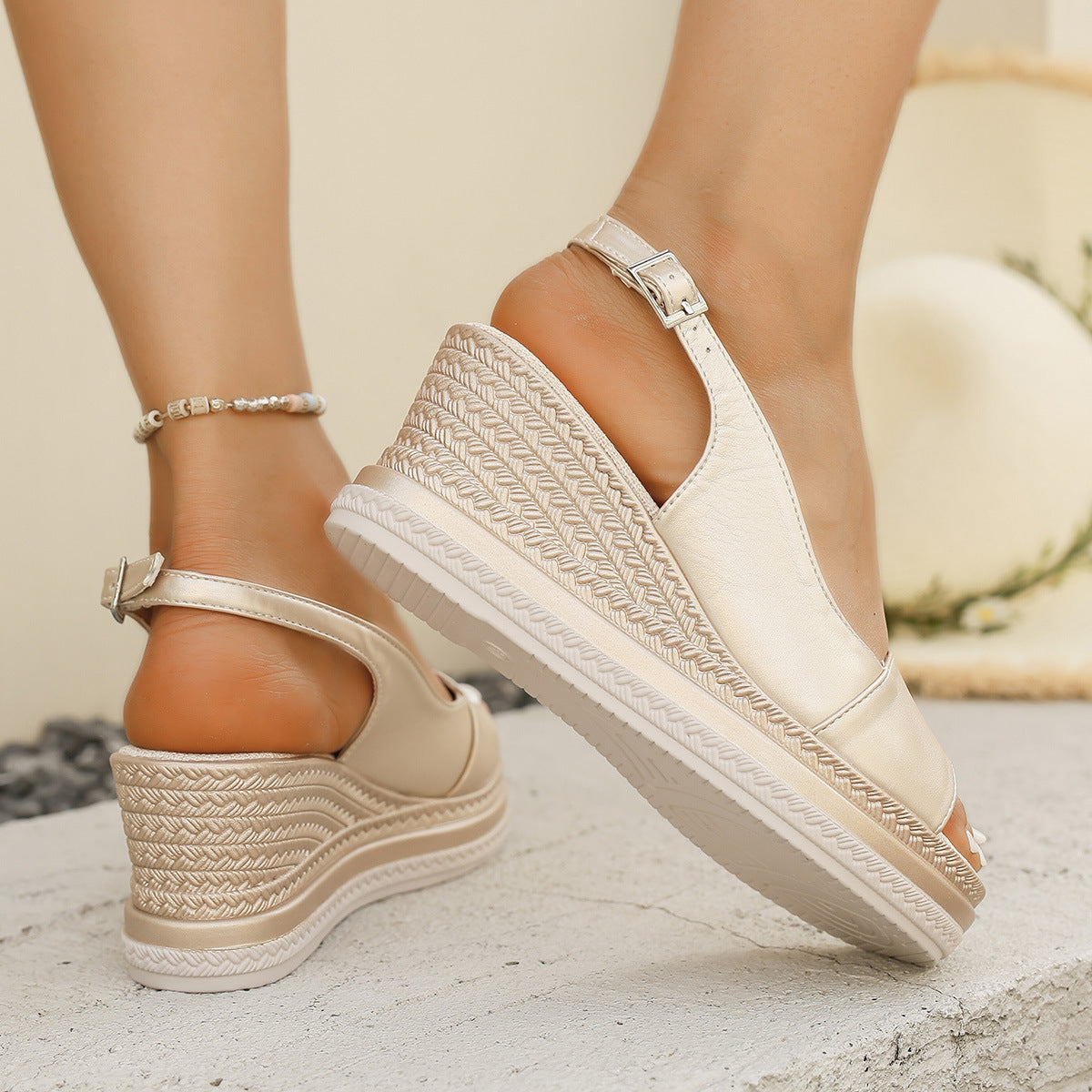 Marlene Braided Platform Wedge Sandals