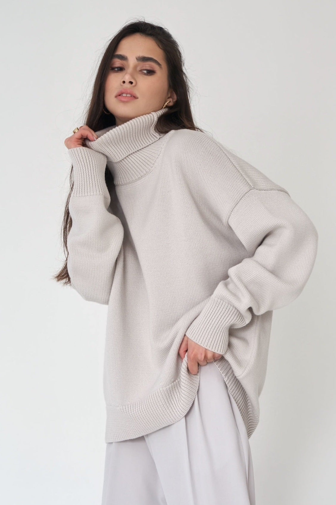 Estrella Oversized Knit Turtleneck Sweater