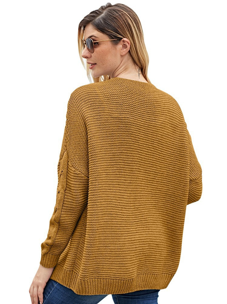 Edith Oversized Cable Knit Open Cardigan