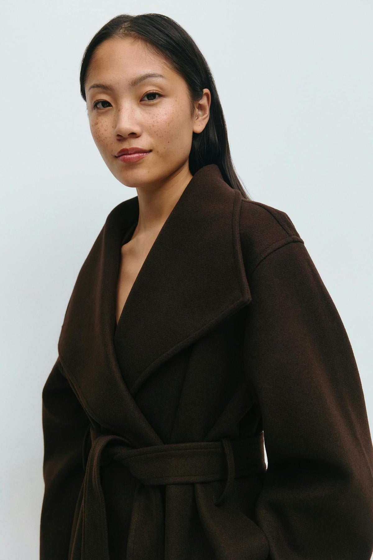 Lorna Belted Stand Collar Wool Coat