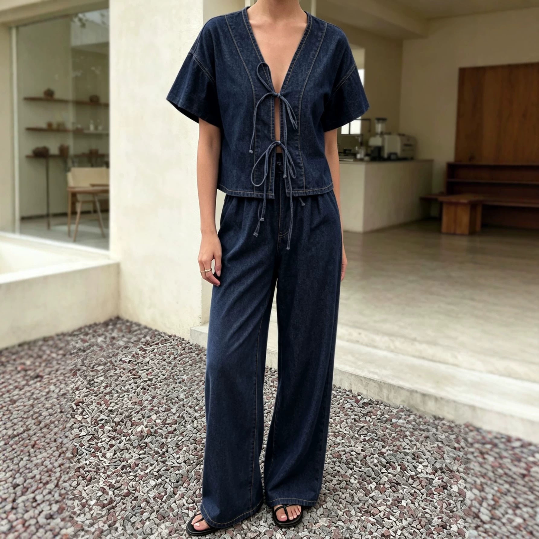 Maya Denim Two Piece Set