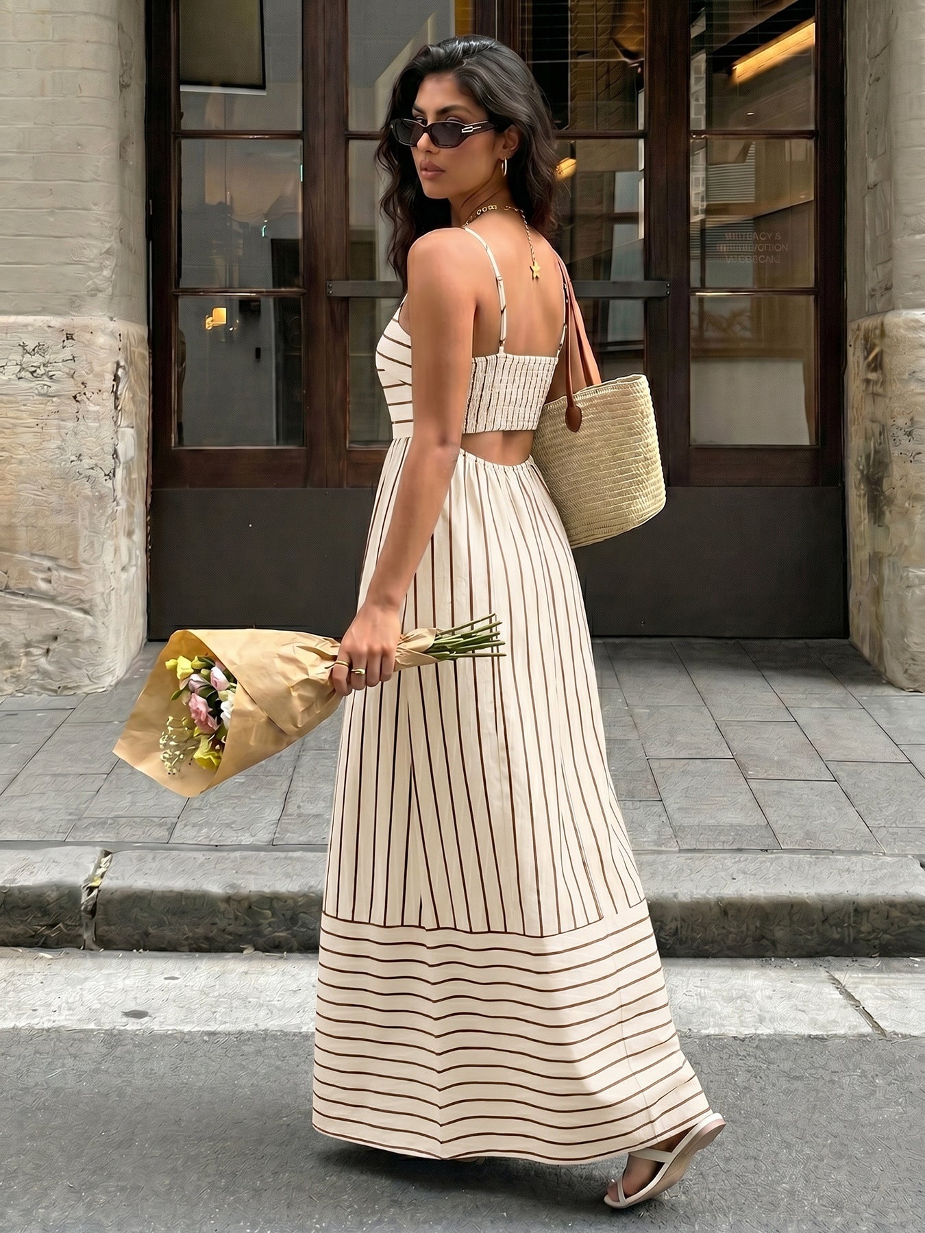 Helen Coastal Stripe Maxi Dress