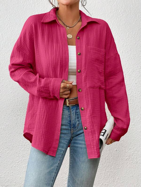 Mireya Lightweight Cotton Gauze Button-Up Shirt