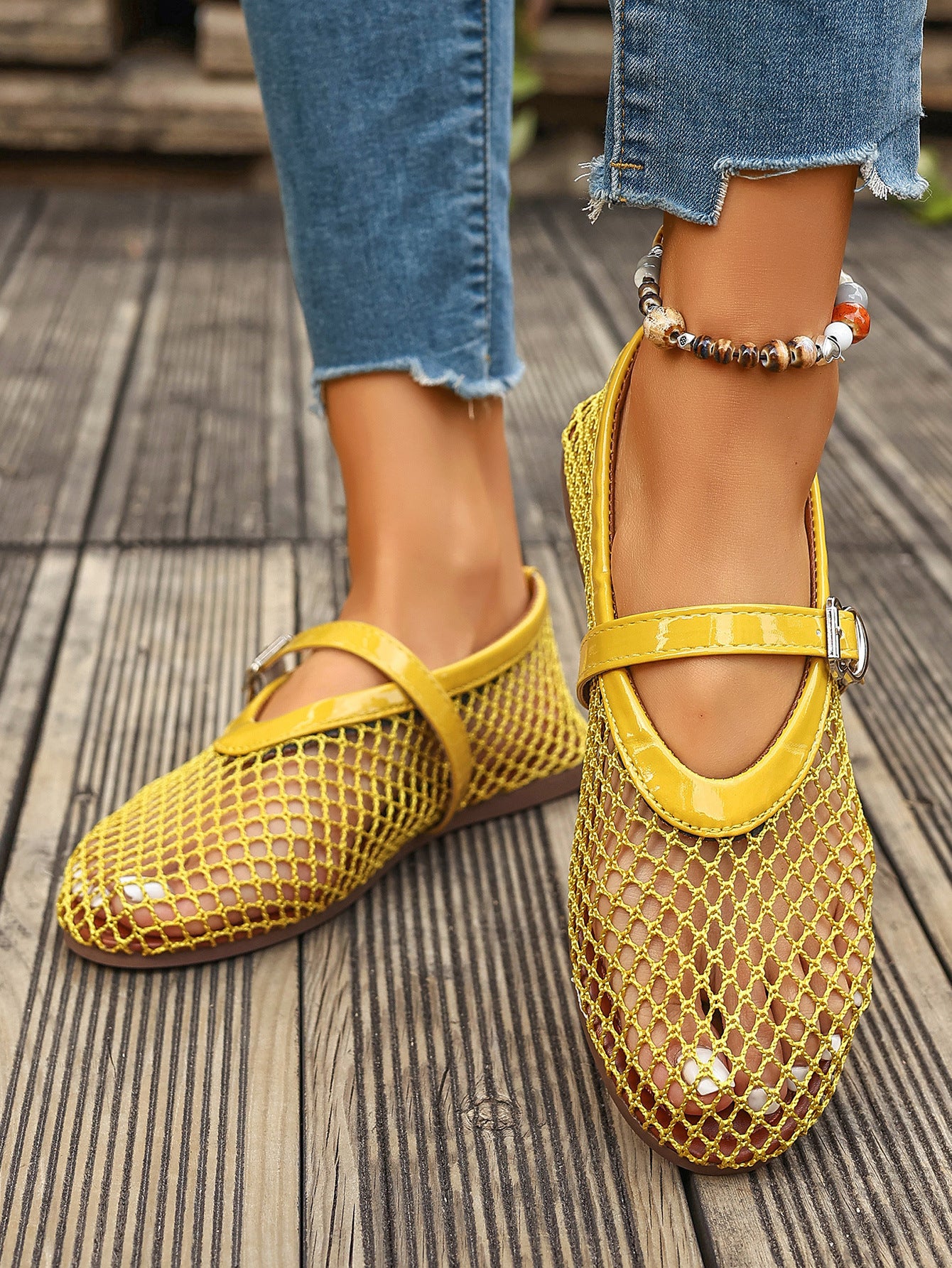 Maribel Mesh Mary Jane Flats