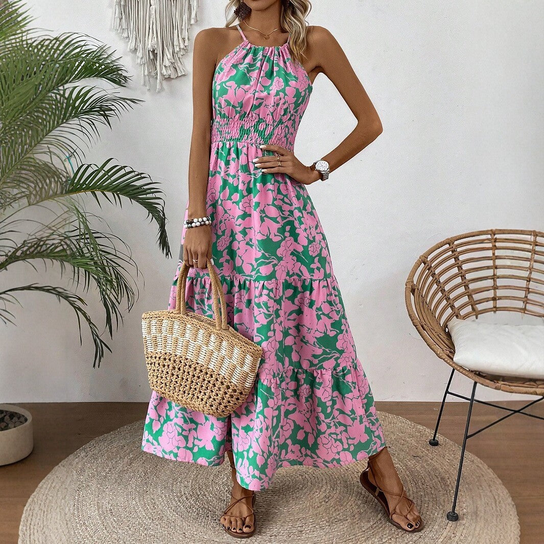 Maureen Floral Halter Maxi Dress