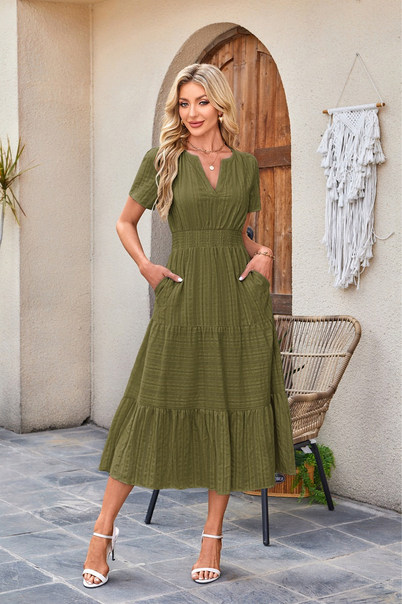 Odalys Tiered Flutter Sleeve Midi Dress