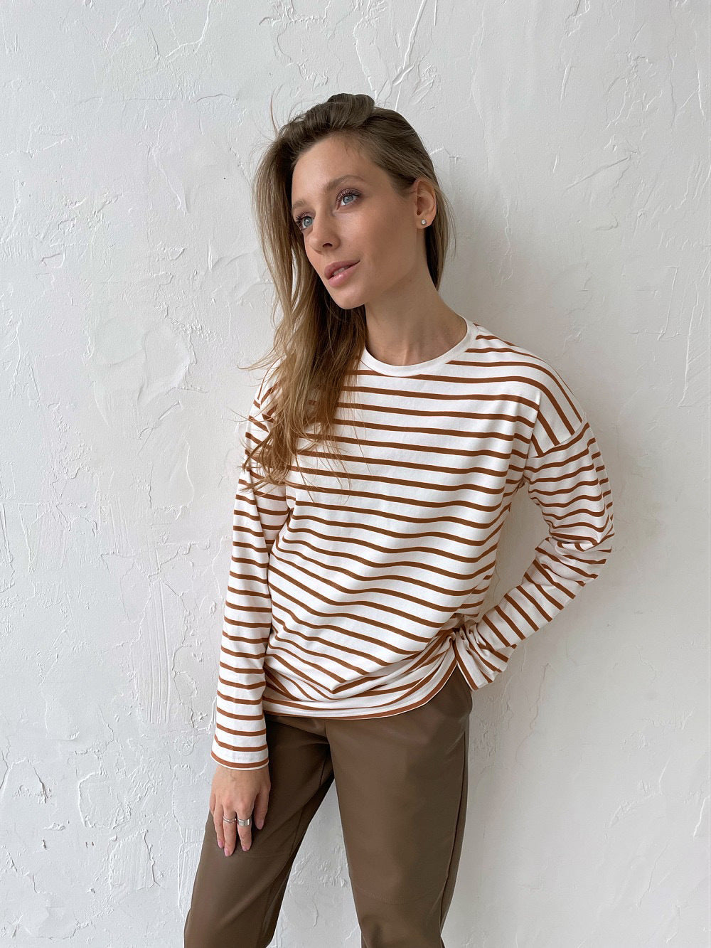 Demelza Striped Cotton Long Sleeve Tee