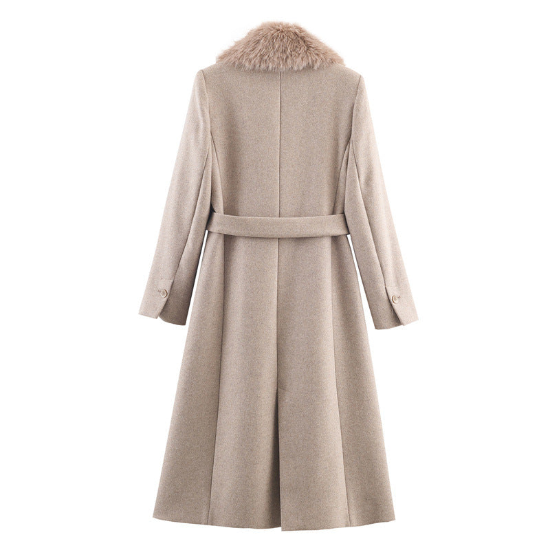 Margo & Main – faux fur collar belted wool coat, additional view 12, US women's sizes