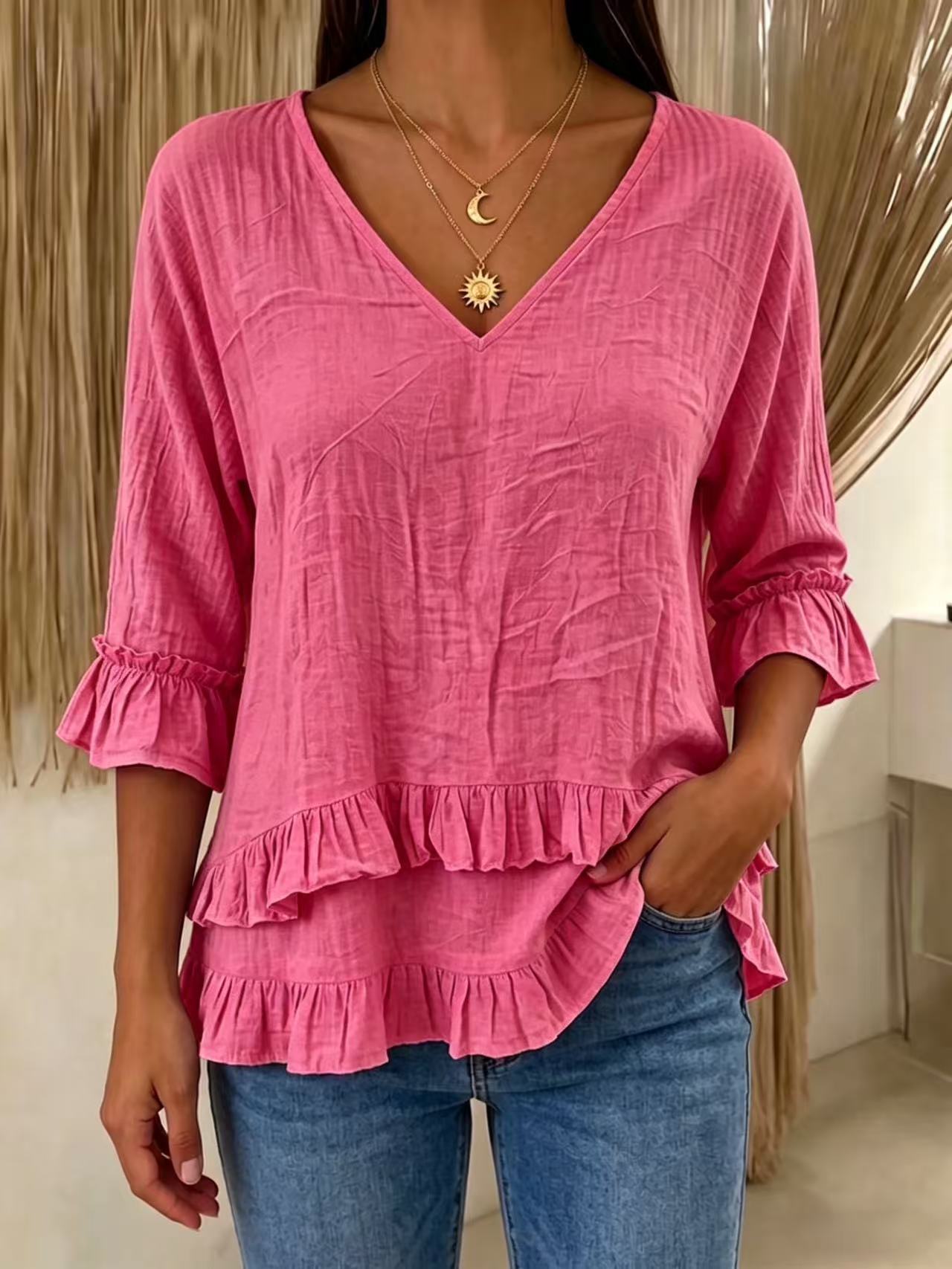 Sylvia Ruffle Hem Blouse