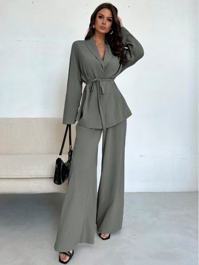 Yara Belted Wide Leg Two Piece Set