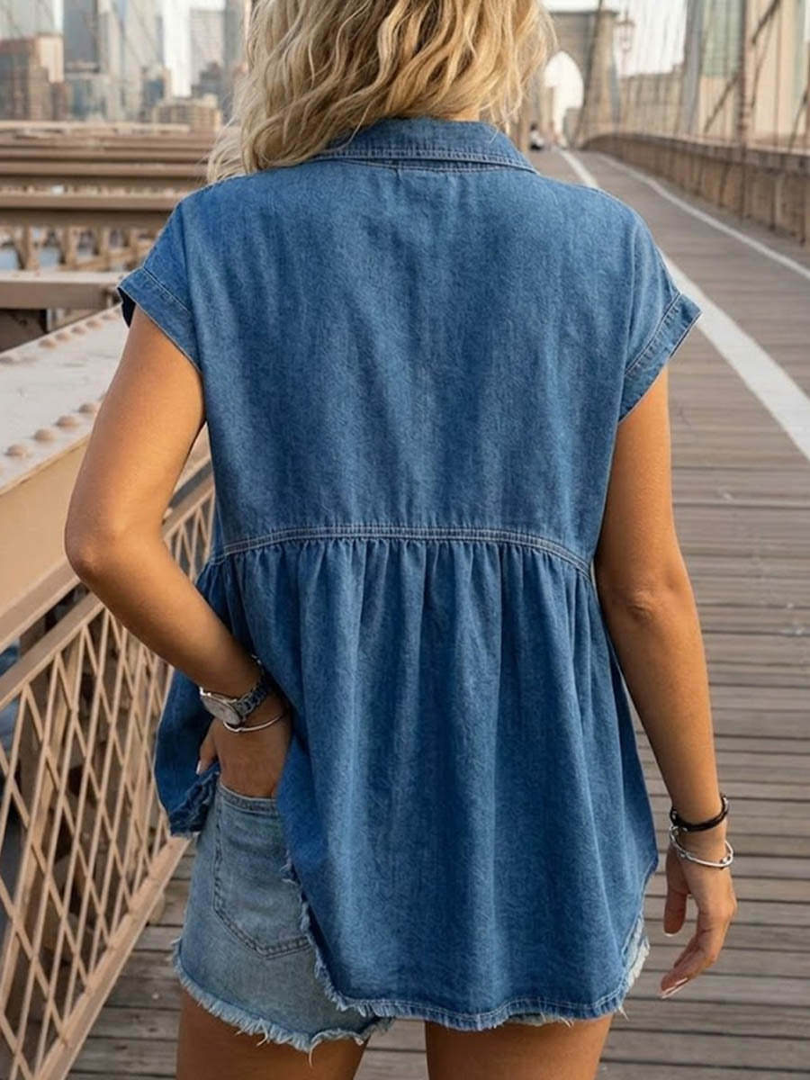 Opal Casual Imitation Denim Blouse