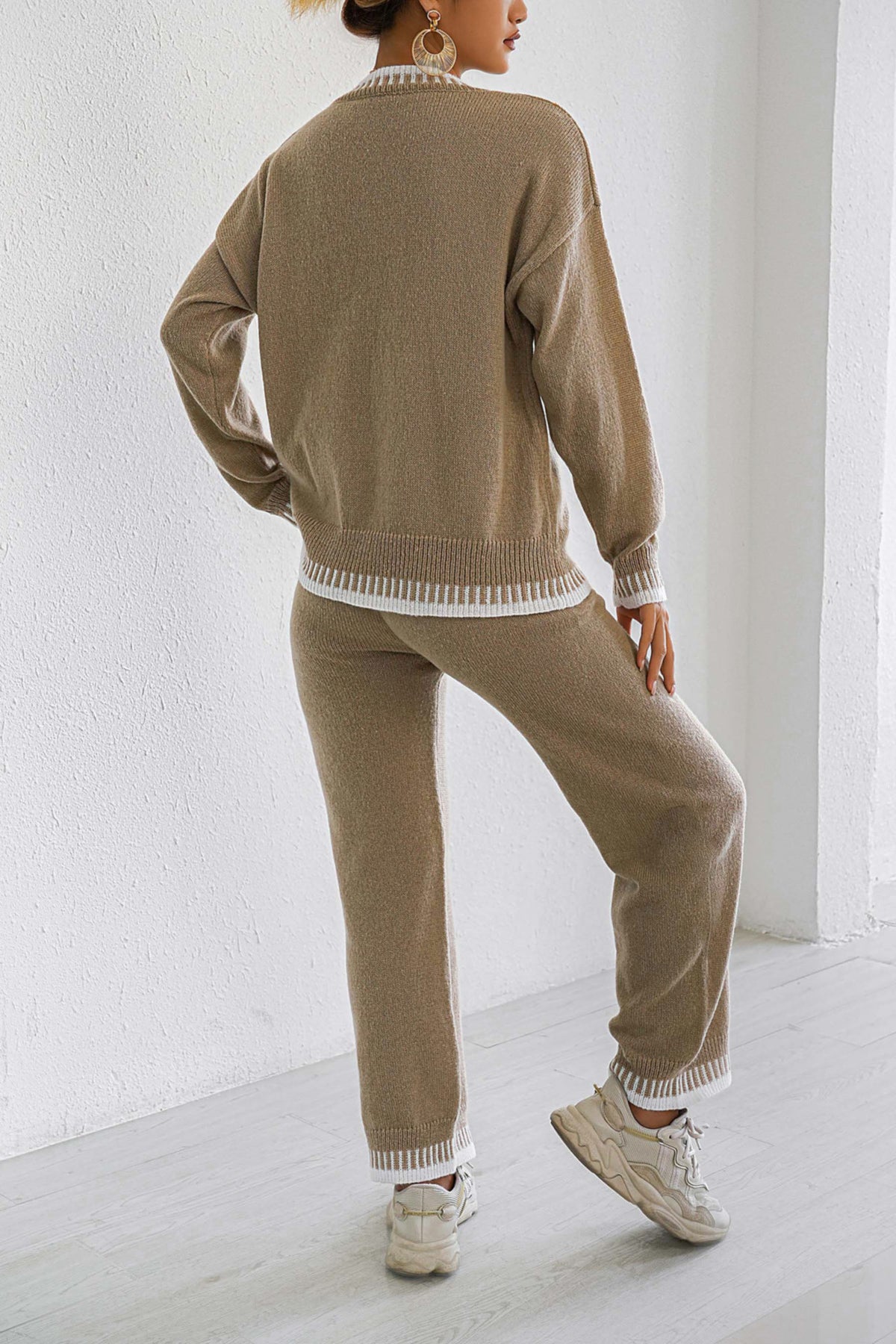 Cerelia Contrast Stitch Knit Lounge Set