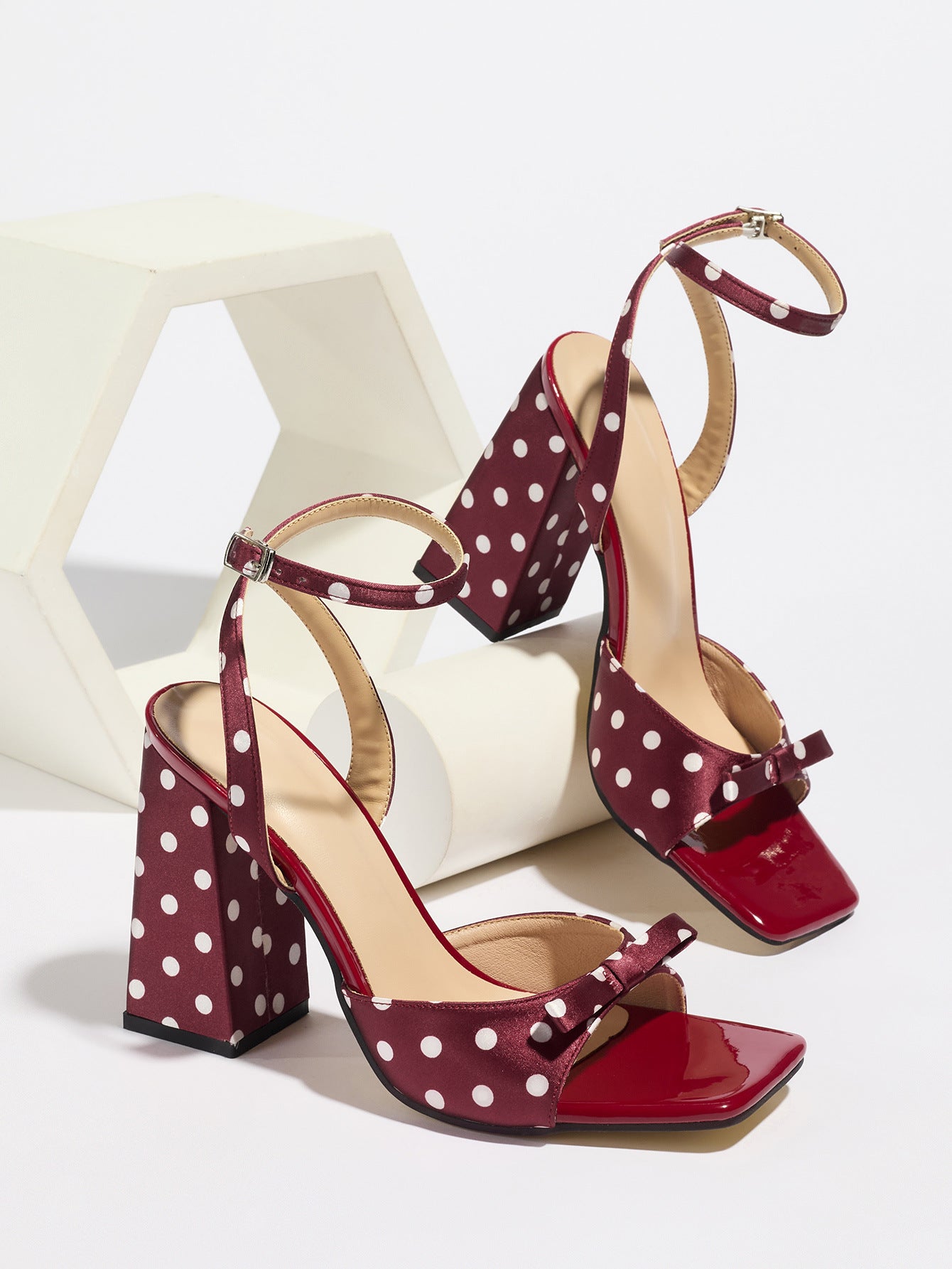 Colette Polka Dot Bow Heel Sandals