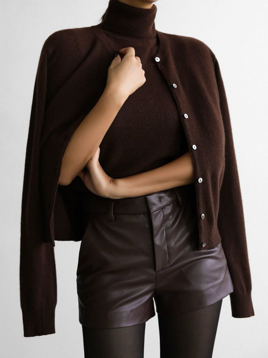 Madelief Mock Neck Knit Sweater Twinset