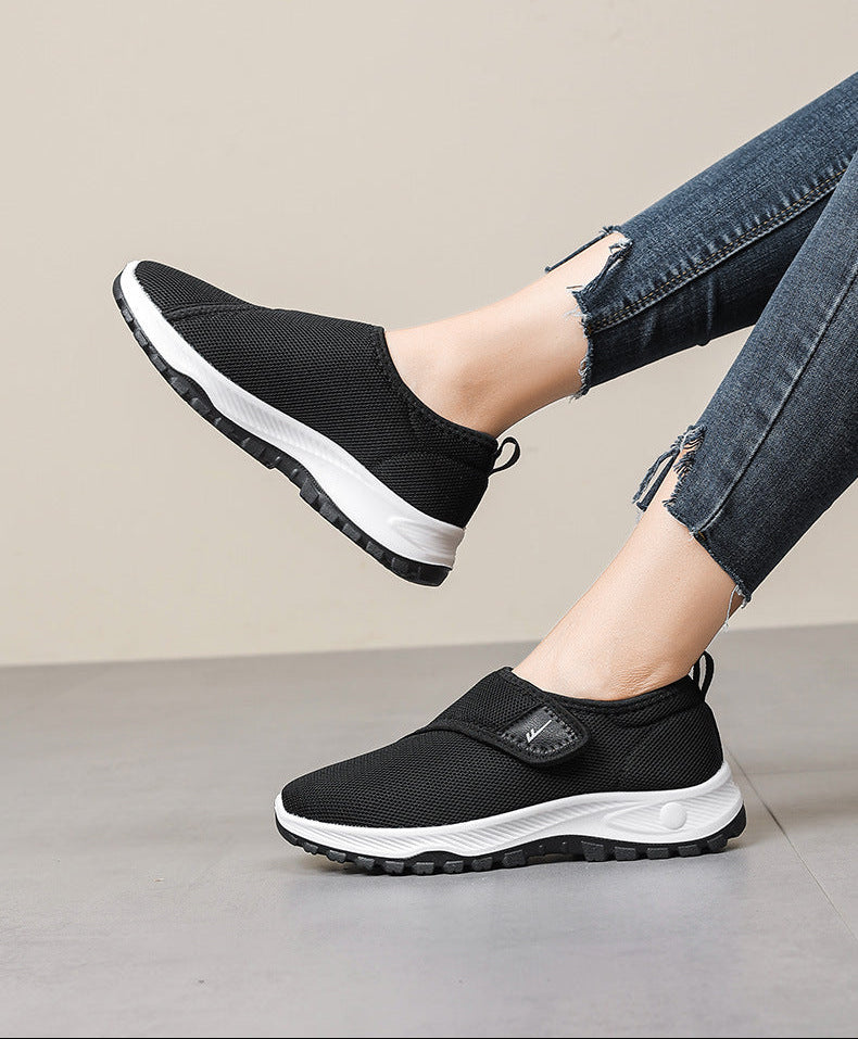 Margo & Main – wide-fit bunion slip-on walking shoes, back view, US women's sizes