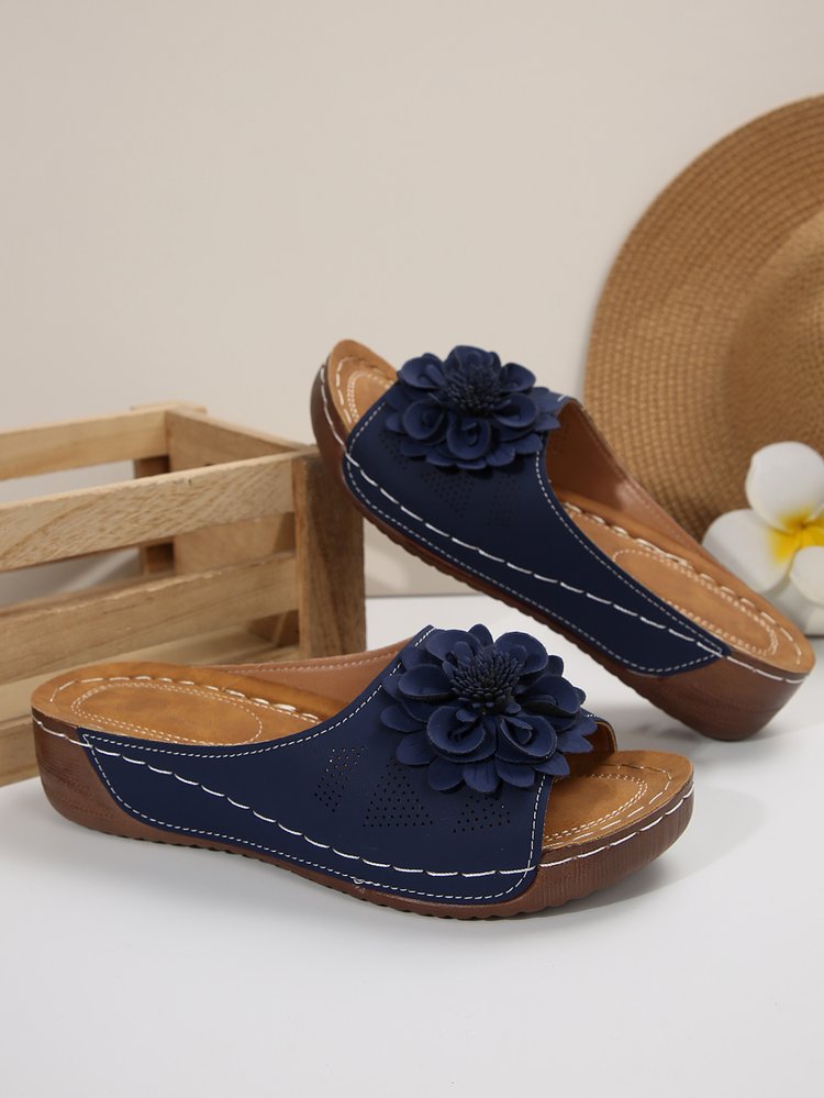 Autumn Floral Comfort Slide Sandals