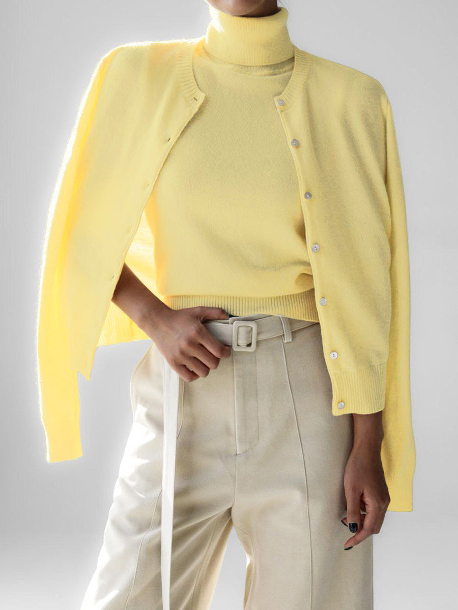 Madelief Mock Neck Knit Sweater Twinset