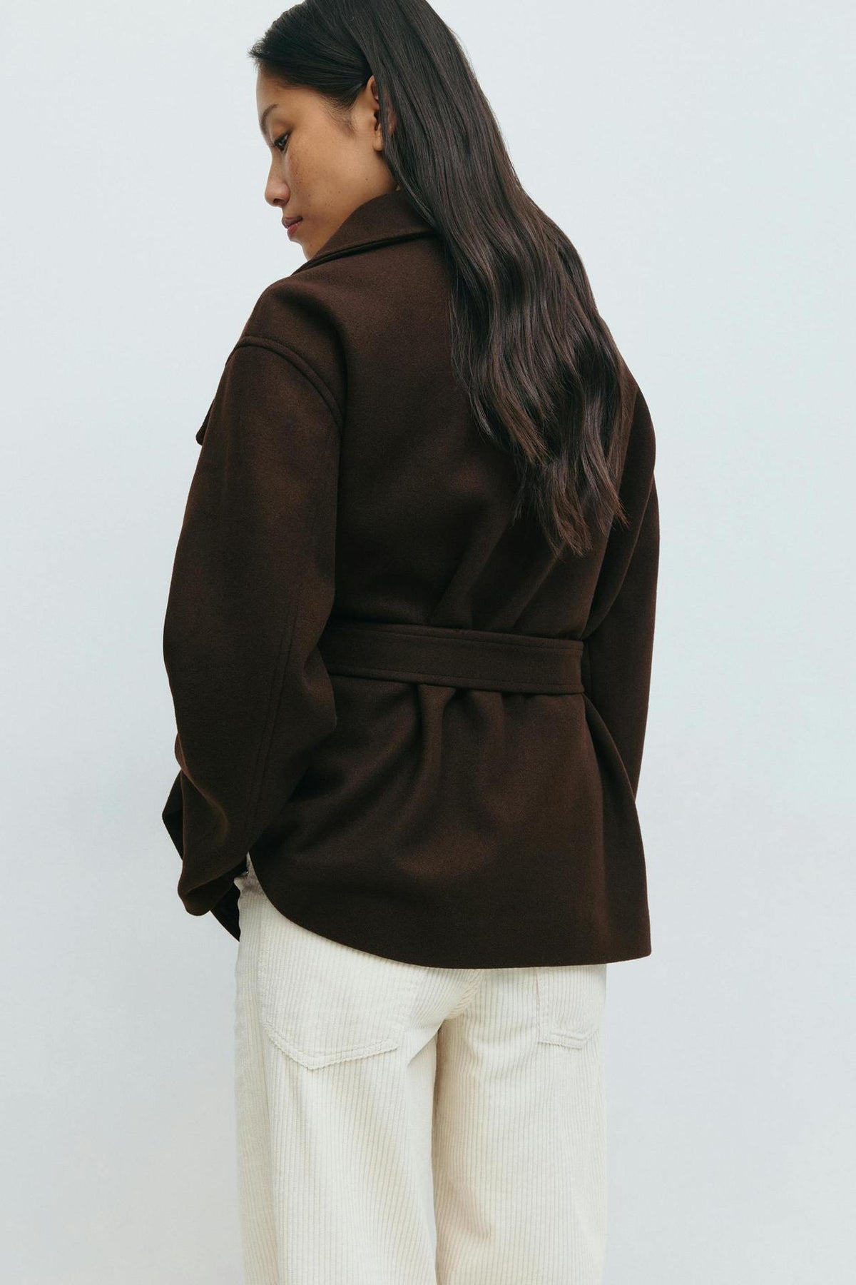 Lorna Belted Stand Collar Wool Coat