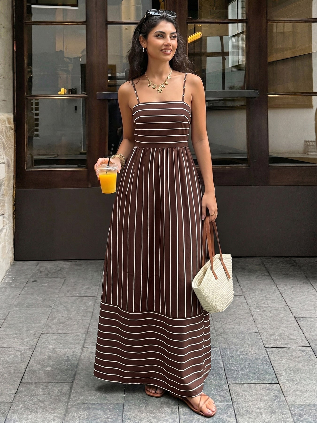 Helen Coastal Stripe Maxi Dress