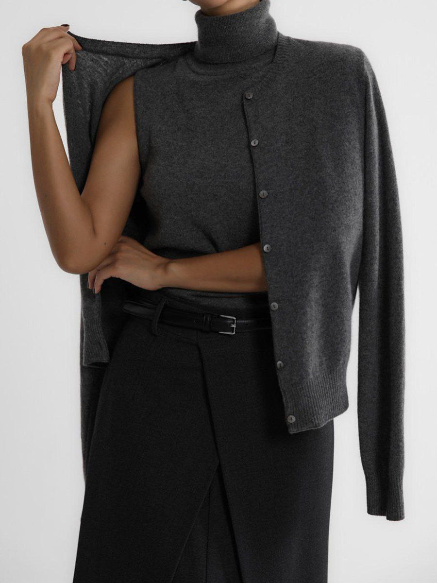 Madelief Mock Neck Knit Sweater Twinset