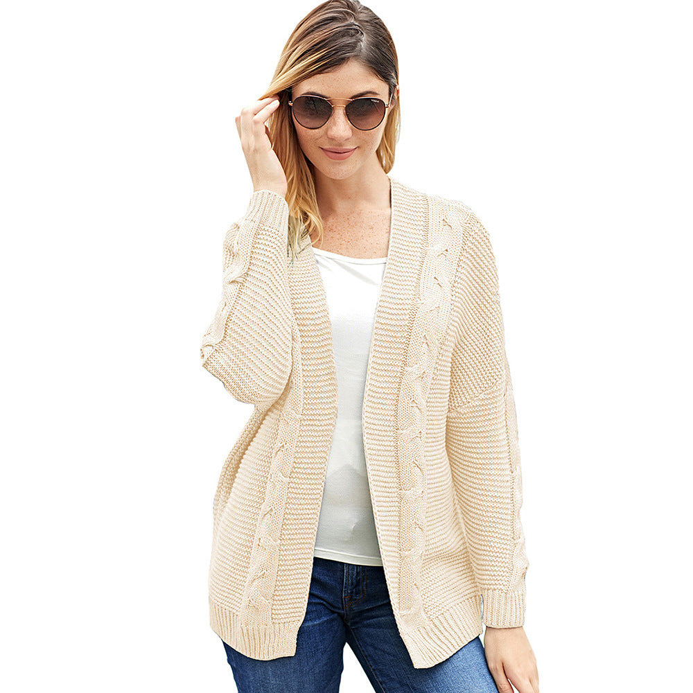 Edith Oversized Cable Knit Open Cardigan