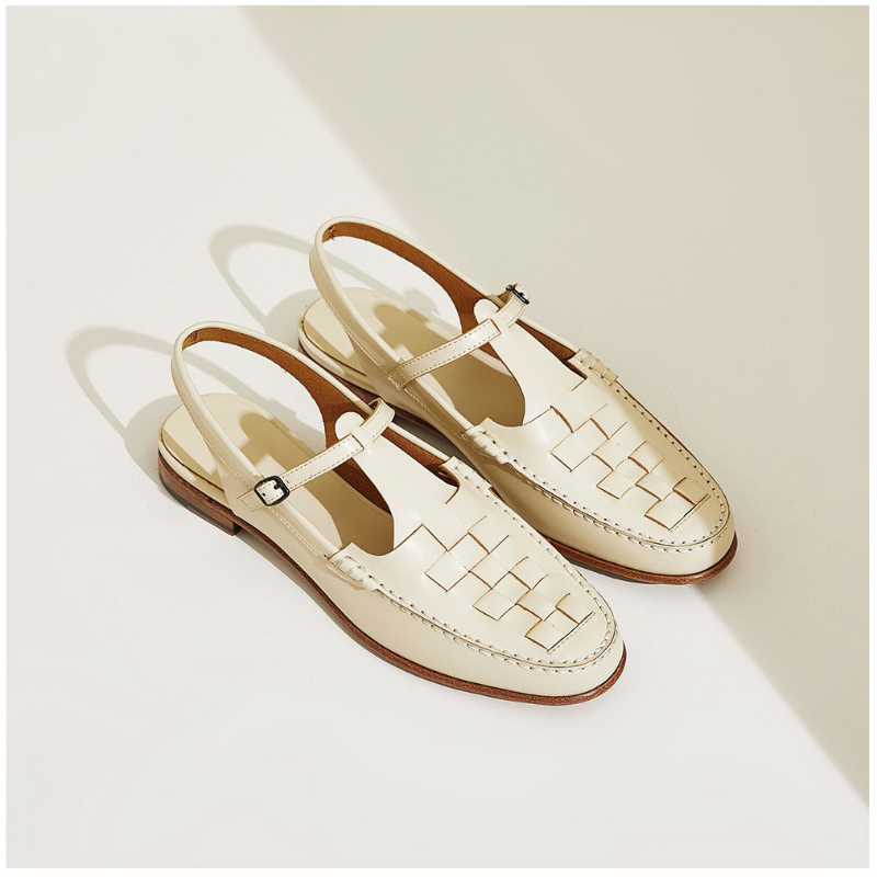 Patricia Woven Slingback Loafer Sandals