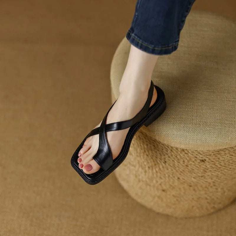 Susan Leather-Look Slingback Sandals