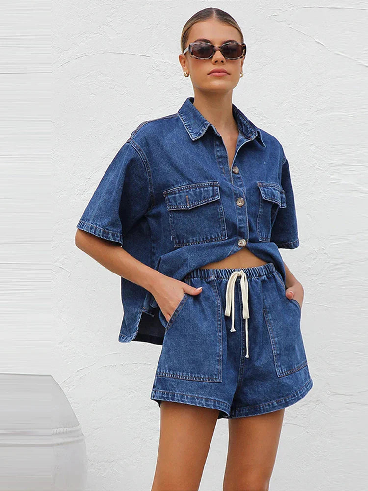 Eunice Denim 2-Piece Set