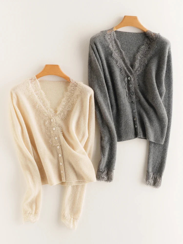 Amelia Cashmere Lace Cardigan