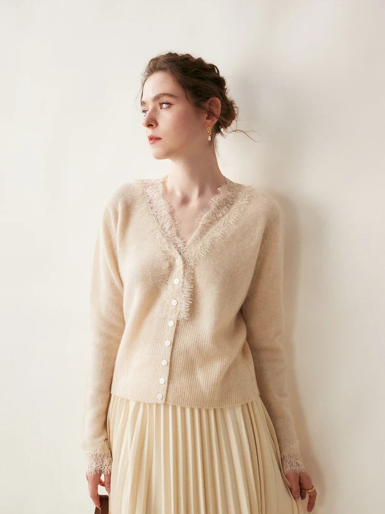 Amelia Cashmere Lace Cardigan