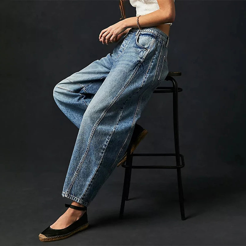 Kathleen Sculpted Barrel Leg Denim Jeans